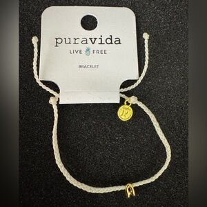 Pura Vida Cream and Gold Charm Bracelet